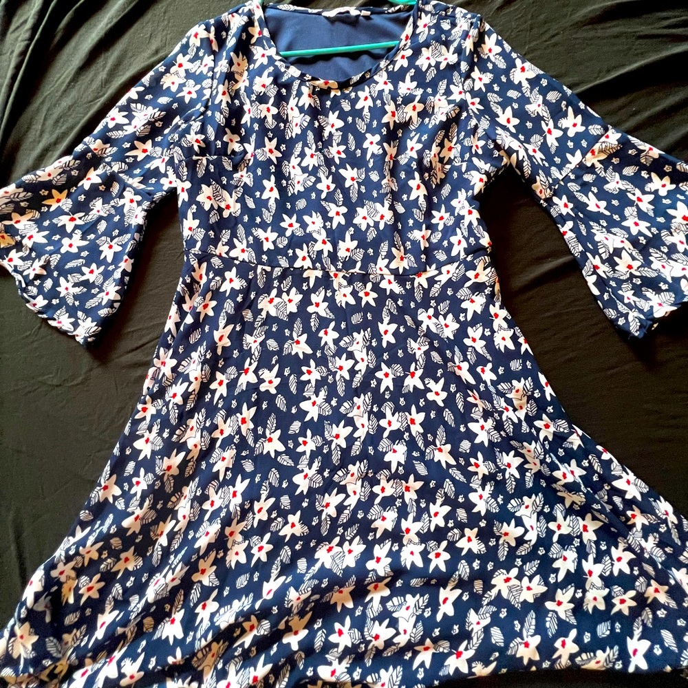 Blue dress with white flowers